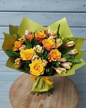 Букет цветов из:  Альстромерии и Розы #REPLACE_PRED# Бакале