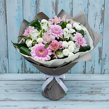 Букет цветов из:  Герберы, Альстромерии и Хризантемы #REPLACE_PRED# Бакале