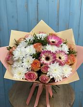 Букет цветов из:  Розы, Герберы и Хризантемы #REPLACE_PRED# Бакале