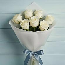 Букет 7 Белых роз Эдлесс Лав #REPLACE_PRED# Бакале