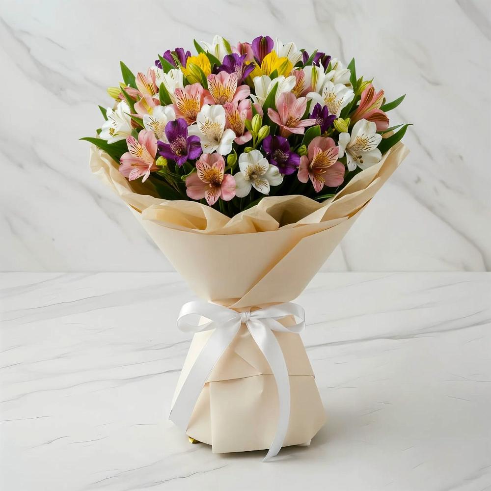 Букет цветов из: Альстромерии в Бакале