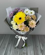 Букет цветов из:  Розы, Герберы и Хризантемы в Бакале