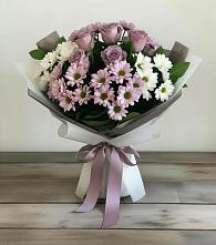 Букет цветов из:  Хризантемы и Розы #REPLACE_PRED# Бакале