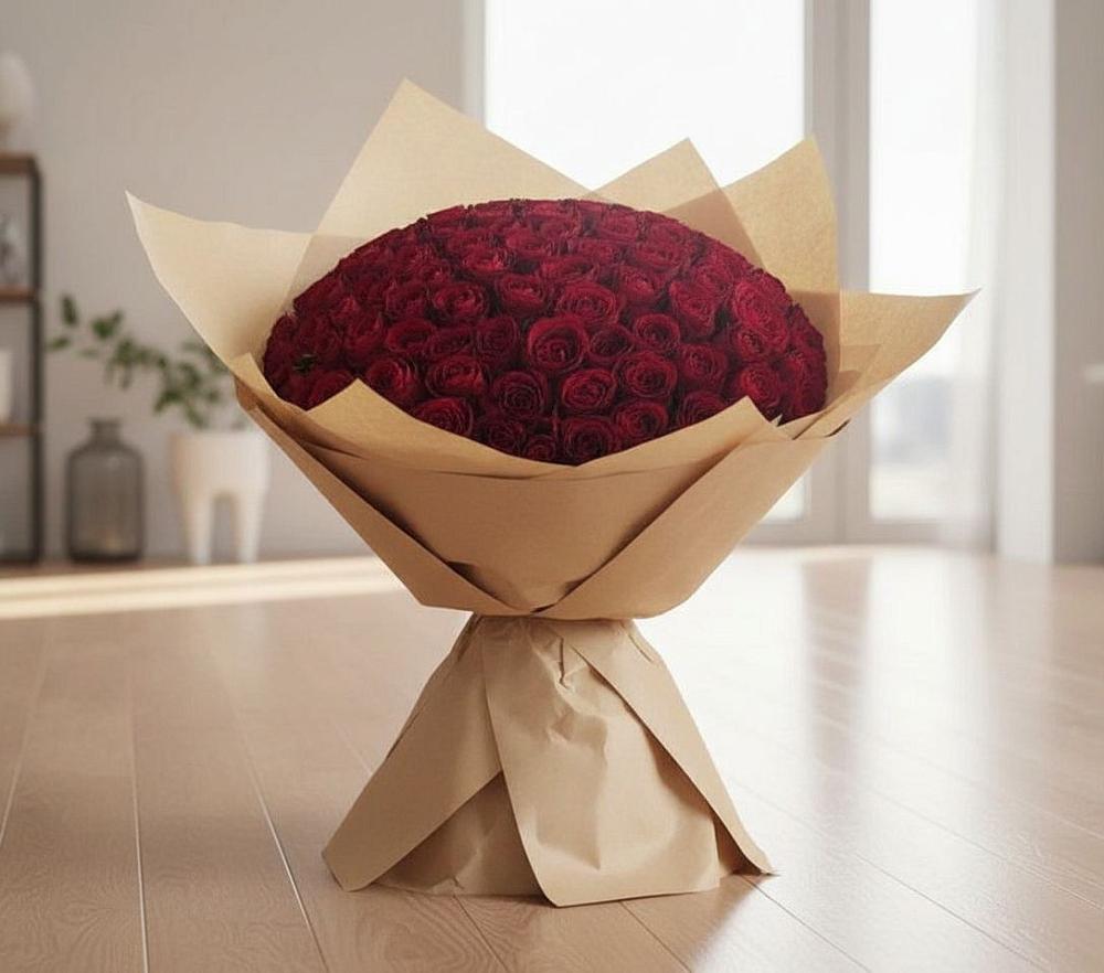 Букет 101 Красная роза в Бакале