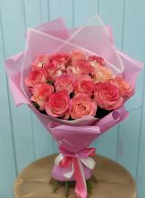 Букет 15 Розовых роз Равель в Бакале